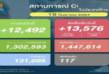 泰国新增确诊病例13576例 累计1447614例